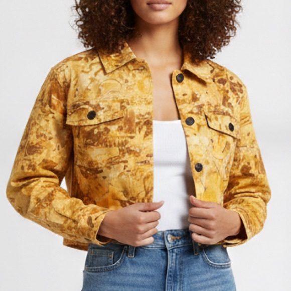 Wild Fable Yellow Patterned Jacket - Picture 1 of 3